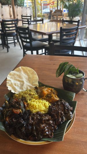 Rice and curry plate + NA tamarind drink  at Mirisata in Portland