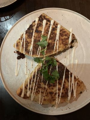 BBQ Jackfruit Quesadilla  at PLANTA Cocina in Toronto