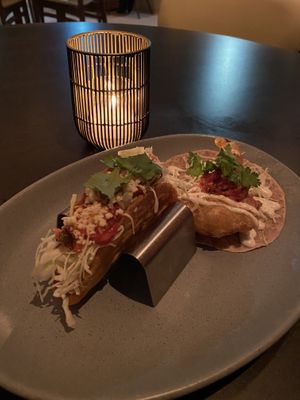 Baja mushroom and pico de galo  at PLANTA Cocina in Toronto