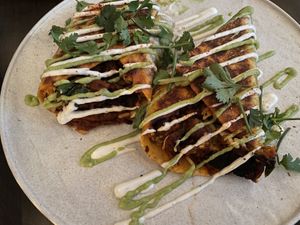 chorizo burritos, a little spicy at PLANTA Cocina in Toronto