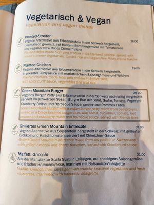 Updated menu summer 2023 at Aarmühle in Interlaken