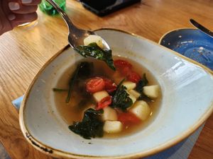 Vegan soup at Aarmühle in Interlaken