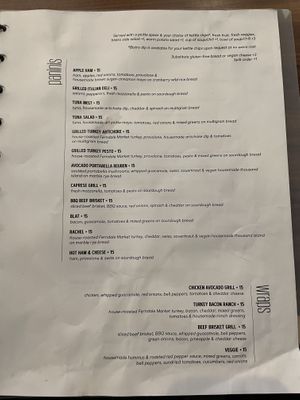 Menu  at Jules' Bistro in St Cloud