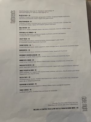 Menu  at Jules' Bistro in St Cloud