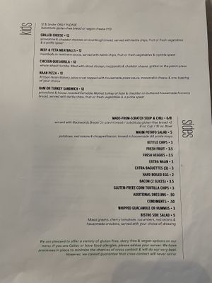 Menu  at Jules' Bistro in St Cloud