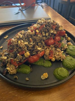 Vegan Stuffed Bell Pepper  at Jules' Bistro in St Cloud