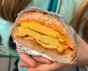 Vegan Bacon,Egg, & cheese   at Guevara's in Brooklyn