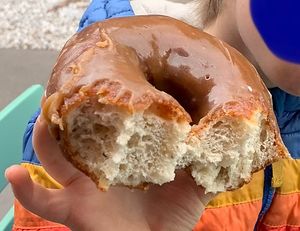 Dulche de leche donut was so yummy! Basically Carmel   at Guevara's in Brooklyn