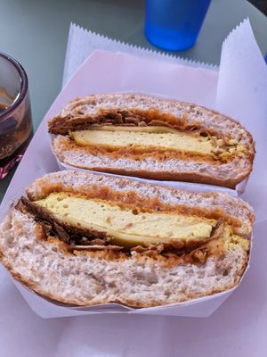 Breakfast sandwich at Guevara's in Brooklyn