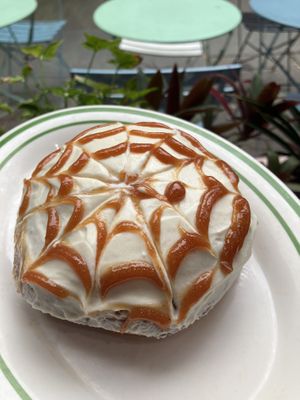 Guava cream cheese donut   at Guevara's in Brooklyn