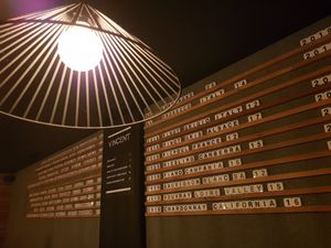 Wine list at Vincent in Barton