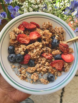 Strawberry Chip granola - Yum!  at Ordinarie Fare in Dayton
