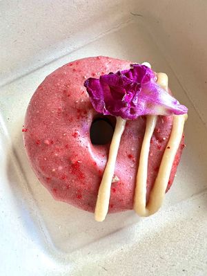 Raw Strawberry Donut 🍓💕  at Ordinarie Fare in Dayton