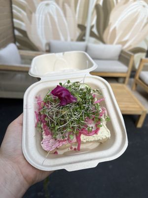 Backyard garden toast (with pickled veg)  at Ordinarie Fare in Dayton