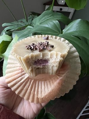 Raspberry tahini cup  at Ordinarie Fare in Dayton