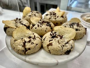 Tahini choc chip cookies in the case. DO NOT SLEEP on these they are amazing! 👏🏼👏🏼  at Ordinarie Fare in Dayton