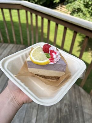 Lemon raspberry cheesecake  at Ordinarie Fare in Dayton