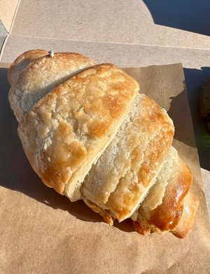 GF/V Pain Au Chocolat 🥐 with lavender-almond glaze  #Veganuary at Ordinarie Fare in Dayton