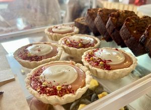 All GF and vegan. Grapefruit tartlets and walnut-date banana bread on offer.   at Ordinarie Fare in Dayton