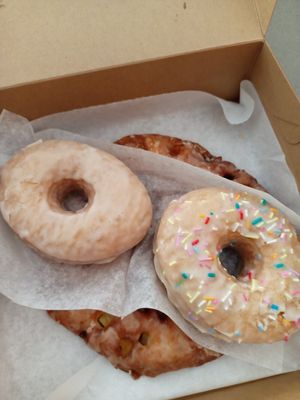 Vanilla glazed, vanilla sprinkles at Sojo's Donuts in Mesa