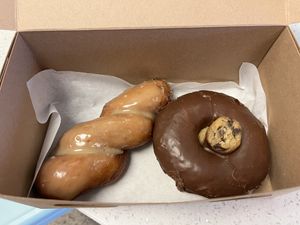 Salted caramel twist and cookie d’oh   at Sojo's Donuts in Mesa