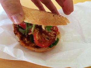 Panini from the inside. at Zekis UniCafé in Heidelberg