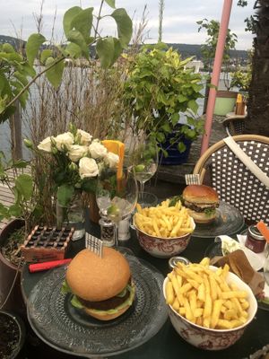 falafel burger & fries ~  at Samigo in Zurich