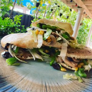 Vegan arepa 💚  at Papa Smurf's Pizza in Kralendijk