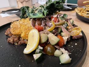 Eggplant Moussaka at Greenhouse Canteen + Bar in Columbus