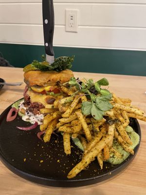 Mushroom Cheeseburger at Greenhouse Canteen + Bar in Columbus