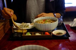 Vegan Tsuyu-Yakisoba at Restaurant Miyuki in Kuroishi