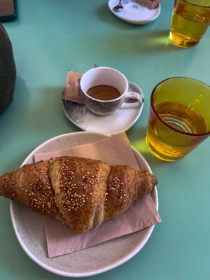 Vegan croissant, espresso.  at TÈCO in Palermo