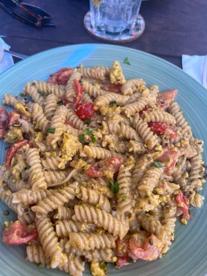 Tofu, pistachio pasta.  at TÈCO in Palermo
