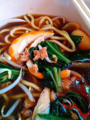 Prawn noodles at Yuan Yuan 圓緣素食 - Yishun in North Singapore