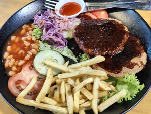 mock beef steak at Leaf Corner 慈素 - Tai Seng in Central Singapore