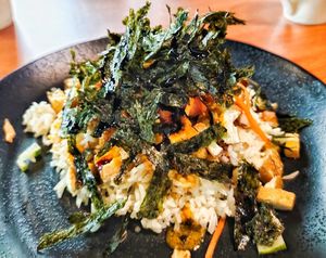 Curry seaweed rice, very flavourful, recommend at Leaf Corner 慈素 - Tai Seng in Central Singapore