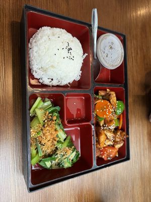 Gongbao Monkey Head Bento rice set   at Leaf Corner 慈素 - Tai Seng in Central Singapore