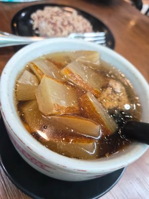 Old cucumber soup at Leaf Corner 慈素 - Tai Seng in Central Singapore