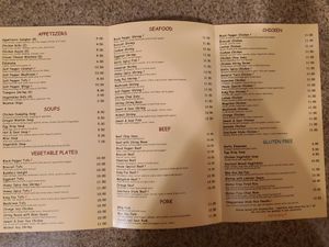 Menu at City Dragon in San Diego