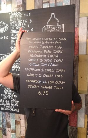 Our dedicated Vegan hot food menu.  Always being added to! at The Naked Pantry & Quench New Forest in Hampshire