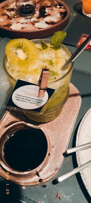 drink álcoolico de kiwi (cortesia de aniversário) #Veganuary at Japa at Home in Natal