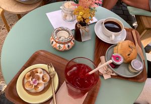 tarte  meringuée aux deux citrons (without gluten) and scone at Michel MaBelle in Bordeaux