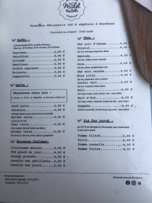 Menu at Michel MaBelle in Bordeaux