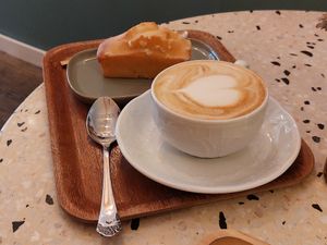 Financier and coffee drink at Michel MaBelle in Bordeaux