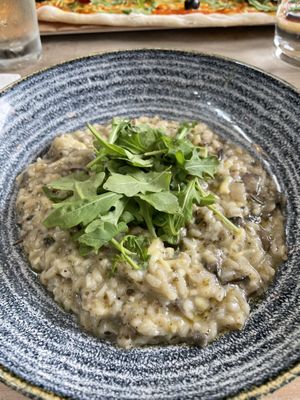 Veganised funghi risotto  at Wildwood in Plymouth