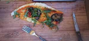 vegan Vegetable pizza went down a treat   at Wildwood in Plymouth