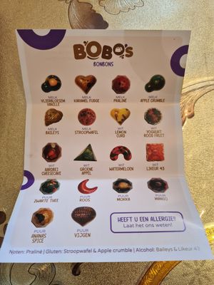 Different flavours of chocolates at BoBo's Bonbons in Terheijden