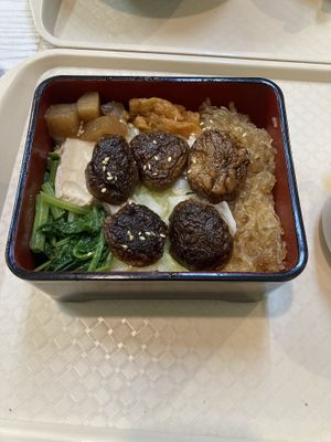 Mushrooms is Japanese style (served with soup)  at The Vegan Plate in Tainan