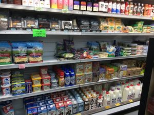 Vegan section of fridge  at Flavors NYC in New York City