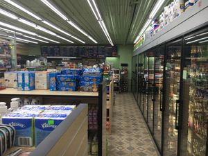 Inside of Flavors NYC; roomy for a bodega-type store at Flavors NYC in New York City